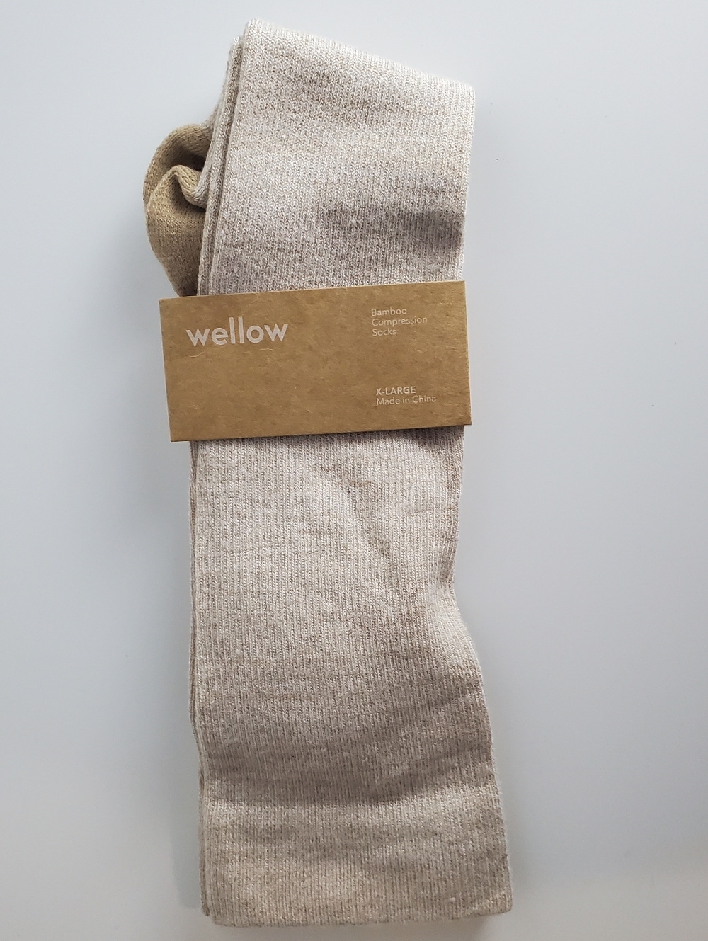 Wellow Bamboo Compression Socks Beige Size X-Large NEW